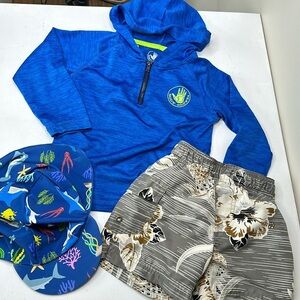 COPY - 3T baby boy summer lot, body glove, urban vintage, swim shorts, rash gua…